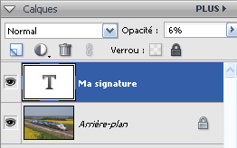 Signature sous Photoshop Elements