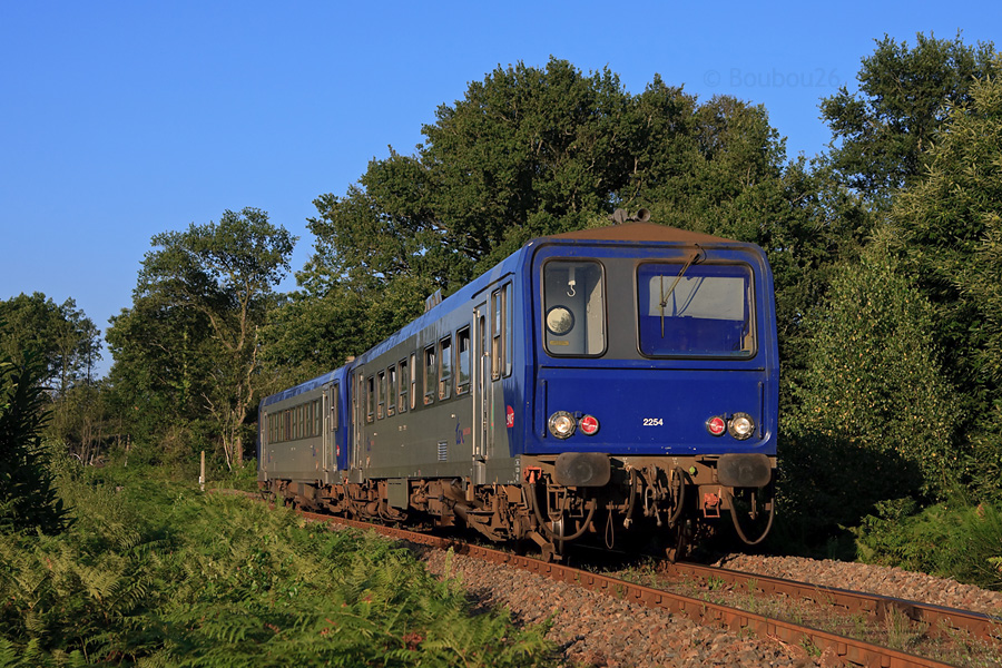 Cette UM d'X 2200 assure ce TER Brive - St-Yrieix de soir&eacute;e. Elle arrivera dans quelques minutes &agrave; St-Yrieix.