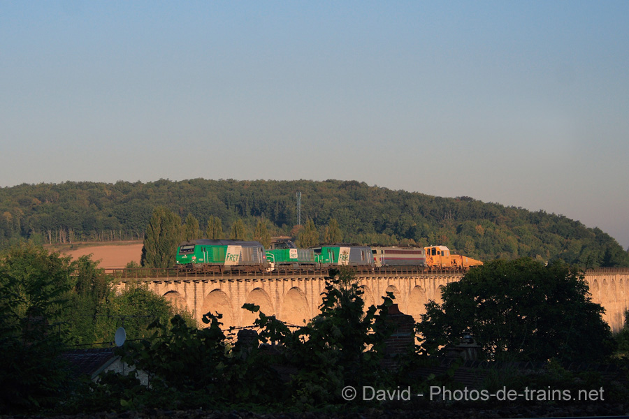Train de machine exceptionnel sur la L4, la 75020 emm&egrave;ne la BB 60055, la BB 27121, la CC 40110 et une bourreuse TSO pour les 40 ans de l'AJECTA.