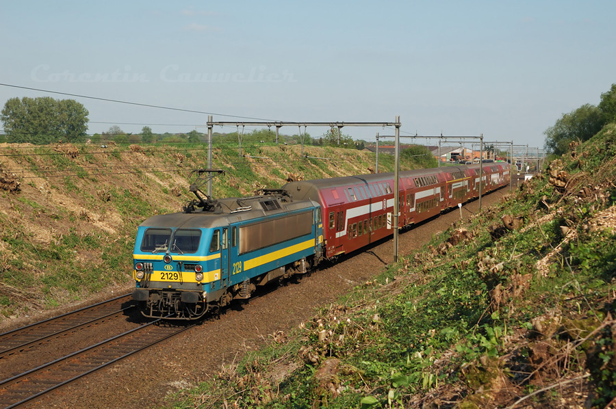 La HLE 21 2129 remorque le train P 8512.