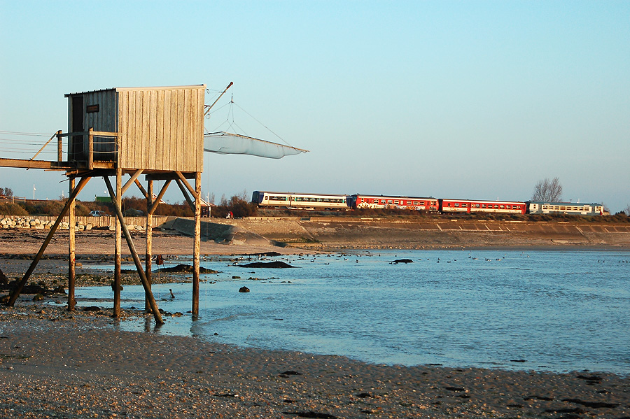Le TER La Rochelle - Angoul&ecirc;me longe la mer dans une ambiance typiquement Charentaise-Maritime..