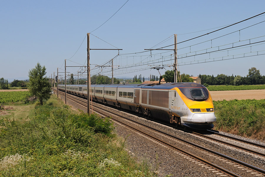 Le train 9085 London St Pancras - Avignon-Centre &agrave; Jonqui&egrave;res.
